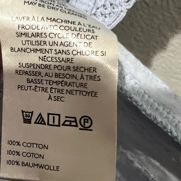 Pilcro Light Gray Lace Accent Blouse 100% Cotton Size M NWT Detailed Top Boho - Picture 3 of 4